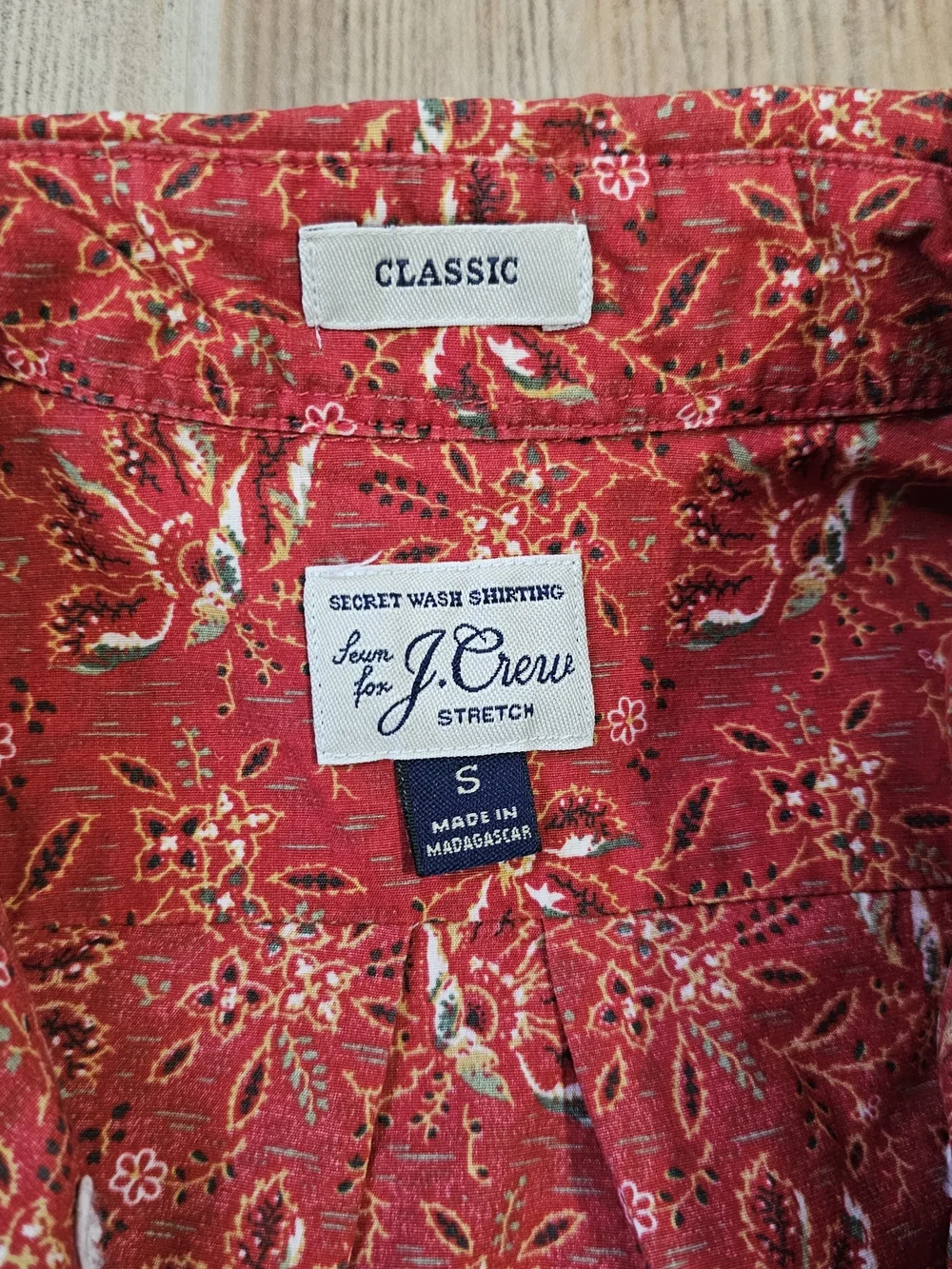 J. Crew Secret Wash Shirting Short-Sleeve Button-Down Shirt Floral Print, Small